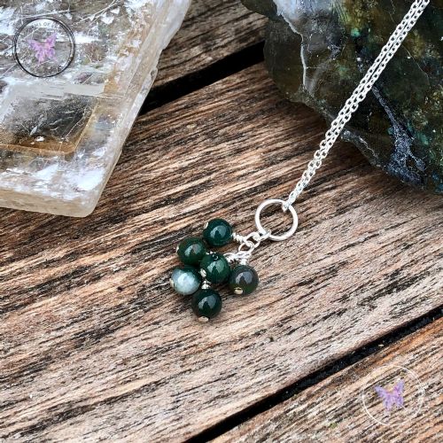 Bloodstone Cluster March Birthstone Necklace